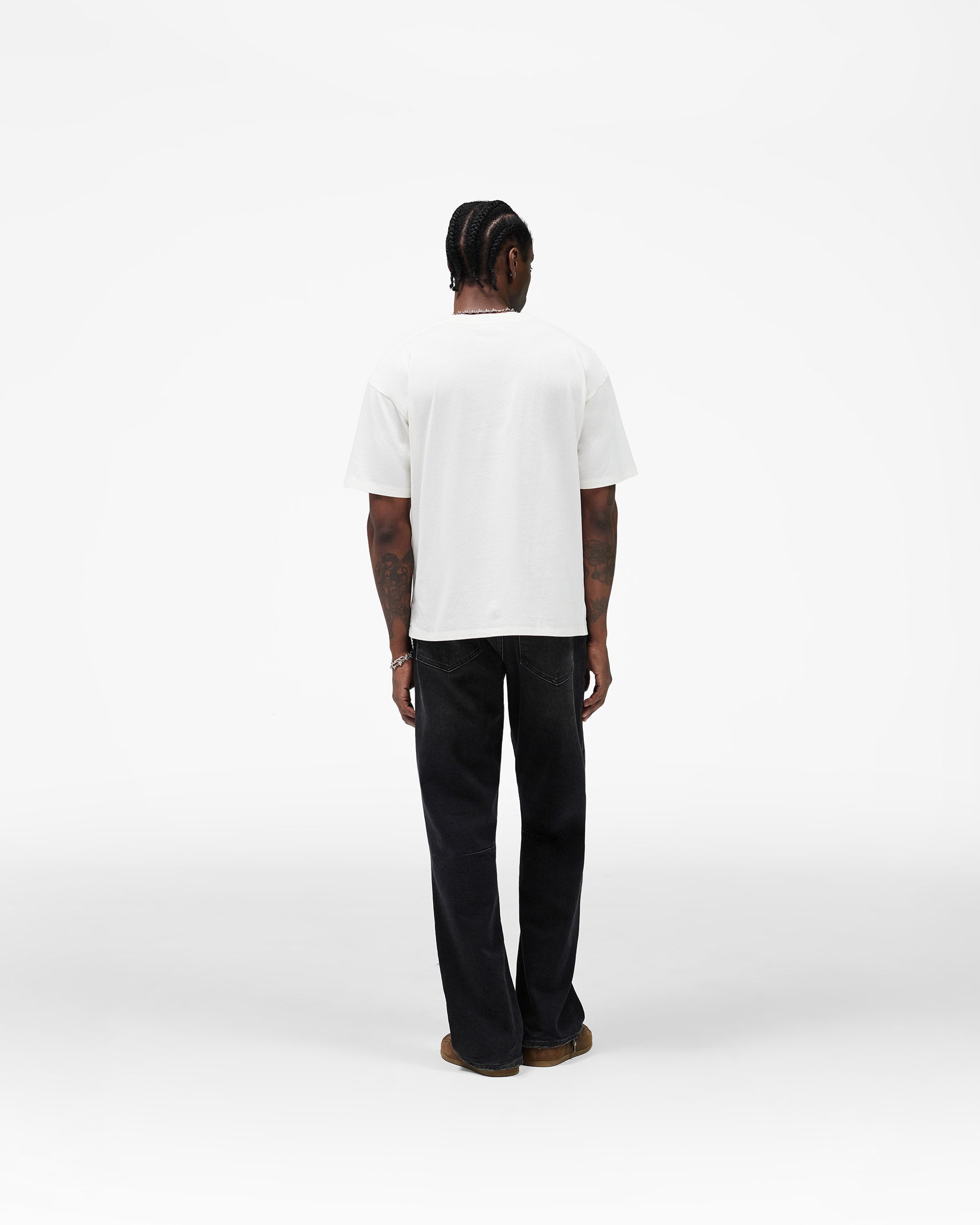 Western Initial T-Shirt - Flat White