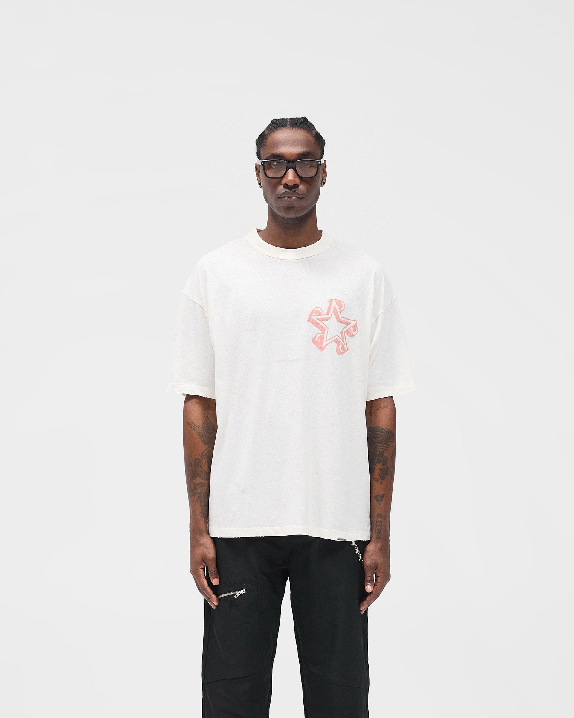 Initial Star T-Shirt - Flat White
