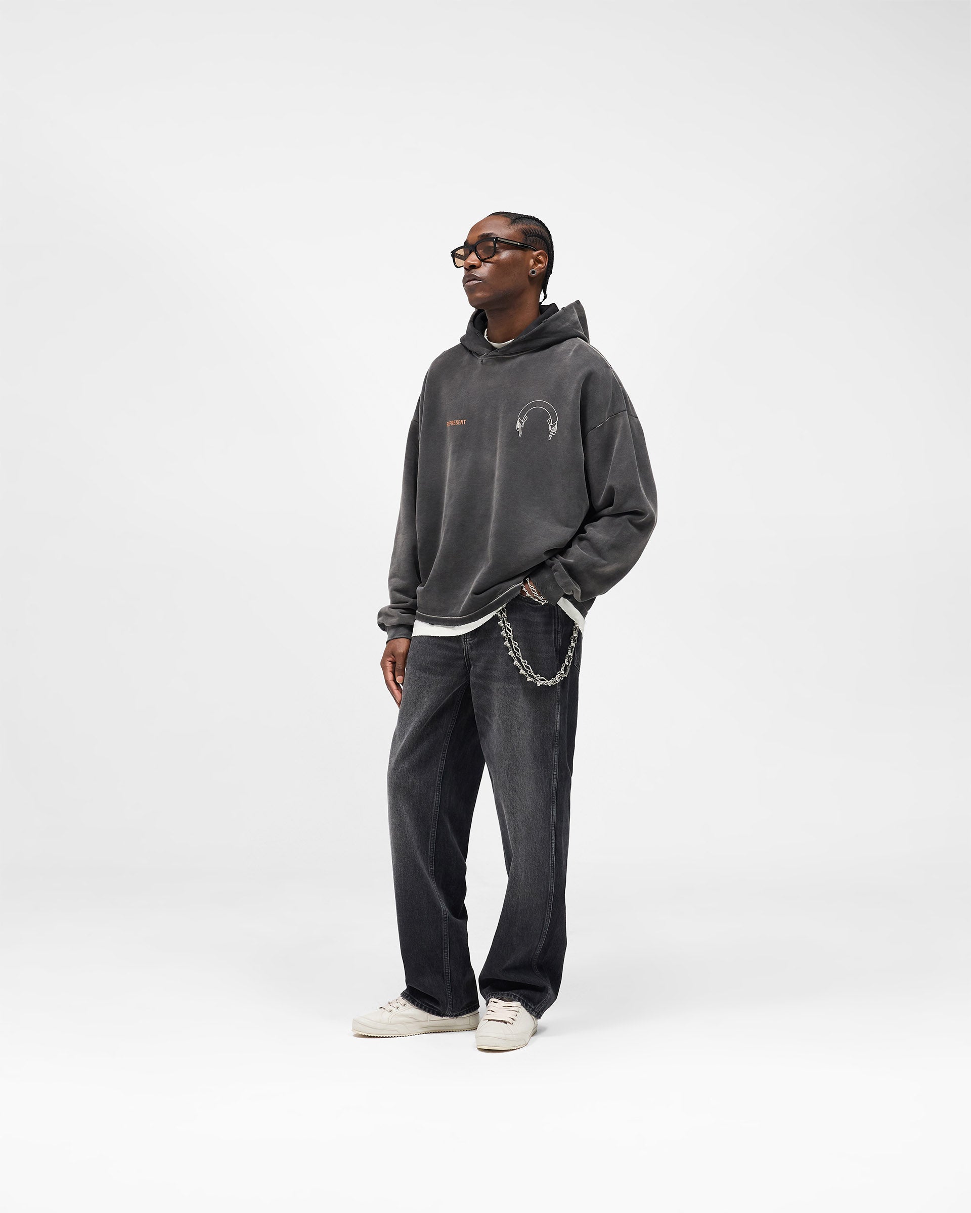 Represent Banner Hoodie - Stained Black